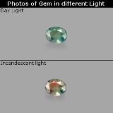 3.5mm x 2.5mm Alexandrite 0.1ct Oval Facet in Green/Red
