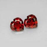 3 carat Red Heart Facet Almandine Garnet 7.5x7mm