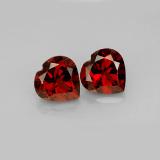 7mm x 7 Almandine Garnet 3ct Heart Facet in Red