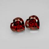 3 carat Red Heart Facet Almandine Garnet 7.5mmx7mm