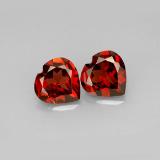 7.5mm x 7 Heart Facet Almandine Garnet 3ct