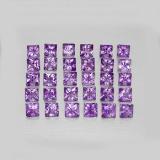 3x3mm Princess Cut Amethyst 4ct