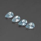 6x4 Aquamarine 1.5ct Pear Facet in Light Blue