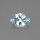 9x6.5 Aquamarine 1ct Oval Facet in Light Blue