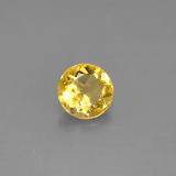 6.5mm Beryl 0.9ct Round Facet in Yellow Golden