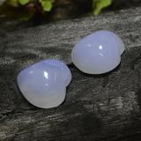 12x12mm Chalcedony 13ct Heart Cabochon in Lavender Blue