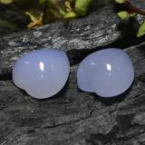 12mmx12mm Chalcedony 13ct Heart Cabochon in Lavender Blue