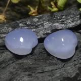 14 carat Lavender Blue Heart Cabochon Chalcedony 12mm x 12mm