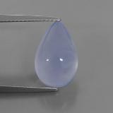 5 carat Lavender Blue Pear Cabochon Chalcedony 14mm x 9