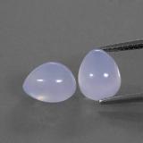 5 carat Lavender Blue Pear Cabochon Chalcedony 9x7.5mm