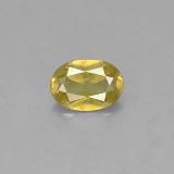 0.9 carat Golden Green Oval Facet Chrysoberyl 7mmx5mm