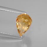 1.5 carat Golden Orange Briolette with Hole Citrine 8.5mm