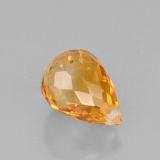 8mm Citrine 1.5ct Briolette with Hole in Golden Orange