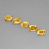 7mm x 5mm Citrine 4ct Octagon Facet in Yellow Golden