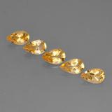 8x5mm Citrine 4ct Pear Facet in Yellow Golden