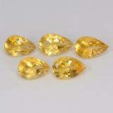 3 carat Yellow Golden Pear Facet Citrine 7.5mmx5mm