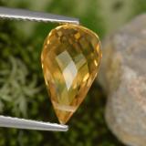 12mm Citrine 3ct Briolette with Hole in Yellow Golden