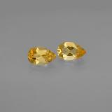 8x5mm Citrine 1.5ct Pear Facet in Yellow Golden