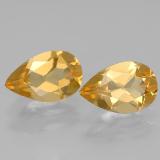 8mm x 5 Citrine 1.5ct Pear Facet in Yellow Golden