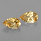 8x5 Citrine 1.5ct Pear Facet in Yellow Golden