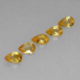 3 carat Yellow Golden Pear Facet Citrine 8mm x 5mm