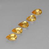 3 carat Yellow Golden Pear Facet Citrine 8x5