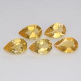 8mm x 5 Citrine 3ct Pear Facet in Yellow Golden
