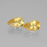 8x5 Citrine 1.5ct Pear Facet in Yellow Golden
