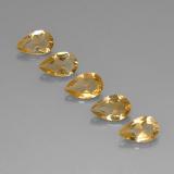 3 carat Yellow Golden Pear Facet Citrine 8mm x 5mm