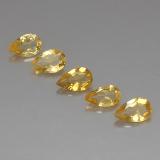 3 carat Yellow Golden Pear Facet Citrine 8x5