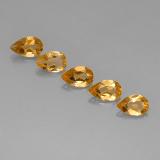 8x5mm Citrine 3ct Pear Facet in Yellow Golden