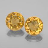 8 mm Citrine 3ct Round Facet in Yellow Golden