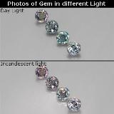 3 ct VS Round Facet Color-Change Sapphire 5mm