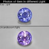 8 mm Color-Change Sapphire 3ct Round Facet in Blue to Violet
