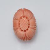 Click for Details 4 carat Salmon Carved Flower Coral 13.5mm x 9.5