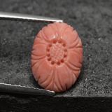 Click for Details 3 ct Opaque Carved Flower Coral 13.5mm x 10