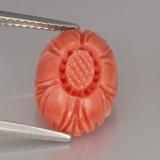 Click for Details 3 carat Salmon Carved Flower Coral 13.5x9.5