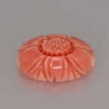 Click for Details 4 ct Opaque Carved Flower Coral 13.5mm x 9.5