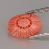 Click for Details 3 ct Opaque Carved Flower Coral 13.5x9.5mm
