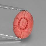Click for Details 13.5x9.5 Coral 4ct Carved Flower in Salmon