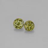0.8 carat Golden Green Round Facet Demantoid Garnet 4 mm