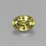 6mmx4mm Demantoid Garnet 0.7ct Oval Facet in Golden Green