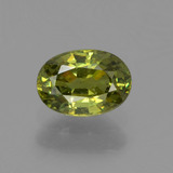 0.7 carat Golden Green Oval Facet Demantoid Garnet 6x4.5