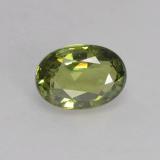 0.6 carat Golden Green Oval Facet Demantoid Garnet 6x4mm