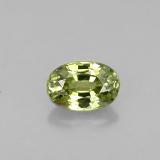 0.7 carat Golden Green Oval Facet Demantoid Garnet 6x4