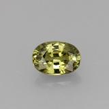 6mmx4.5mm Demantoid Garnet 0.7ct Oval Facet in Golden Green