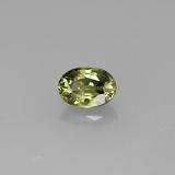 6mm x 4.5 Demantoid Garnet 0.7ct Oval Facet in Golden Green