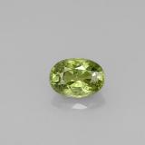 0.7 carat Golden Green Oval Facet Demantoid Garnet 6x4