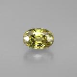 6mm x 4mm Demantoid Garnet 0.7ct Oval Facet in Golden Green