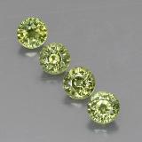 2 carat Golden Green Round Facet Demantoid Garnet 4.5 mm
